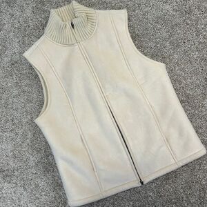 Chadwick's Suede Full‎ Zip Vest Fleece Lined Women Size Medium Pockets